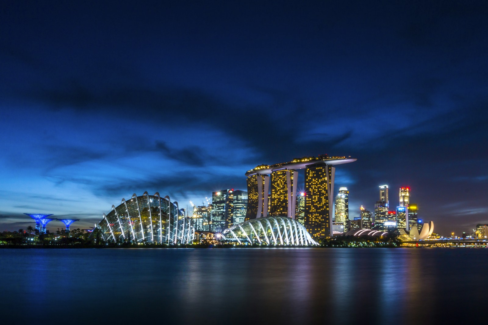 Singapore skyline at twilight near the Tanjong Pagar and CBD corridor.